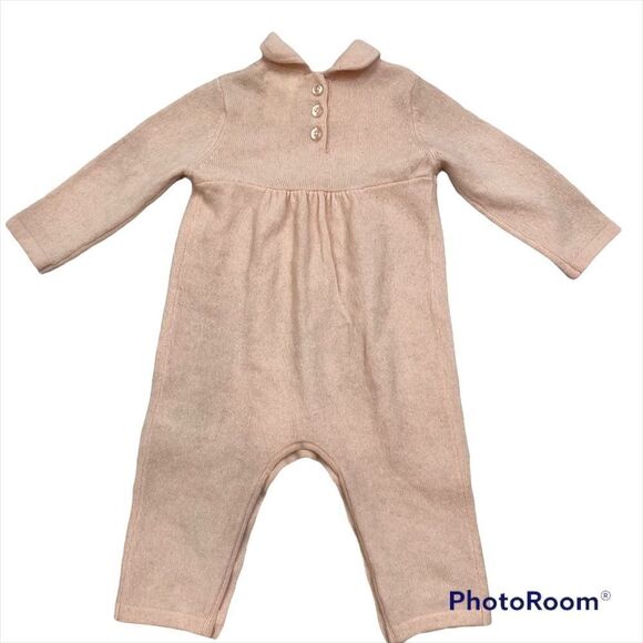 Brand New With Tags Max Studio Baby Pink Cashmere Long Sleeved One Piece 3-6 mos - Picture 5 of 11